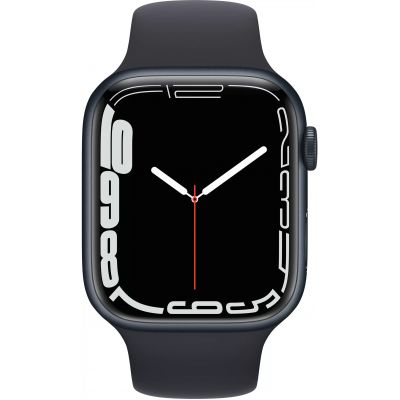 Смарт-часы Apple Watch Series 7 45mm черный с черным ремешком