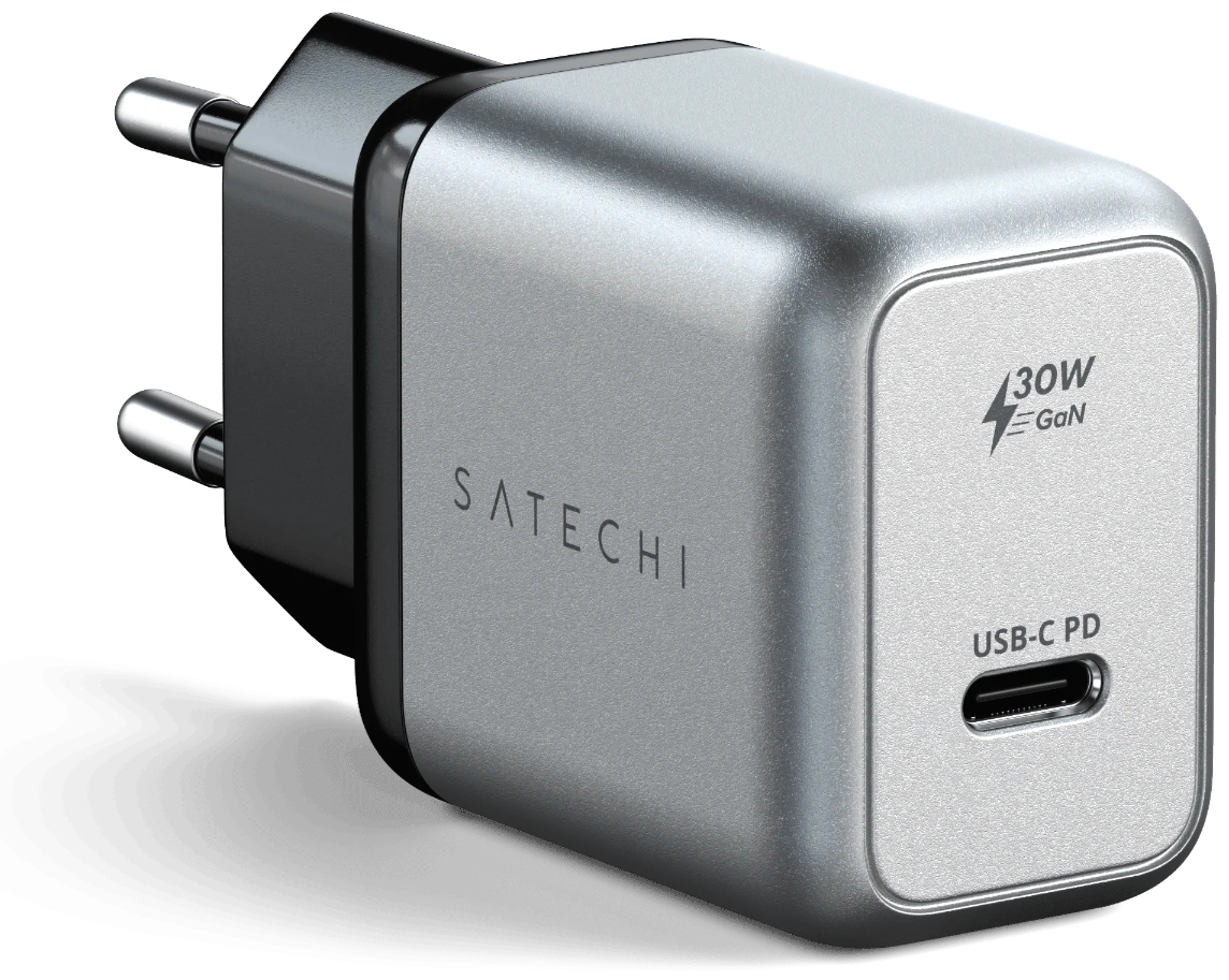Адаптер питания Satechi 30W USB-C GaN Wall Charger серый