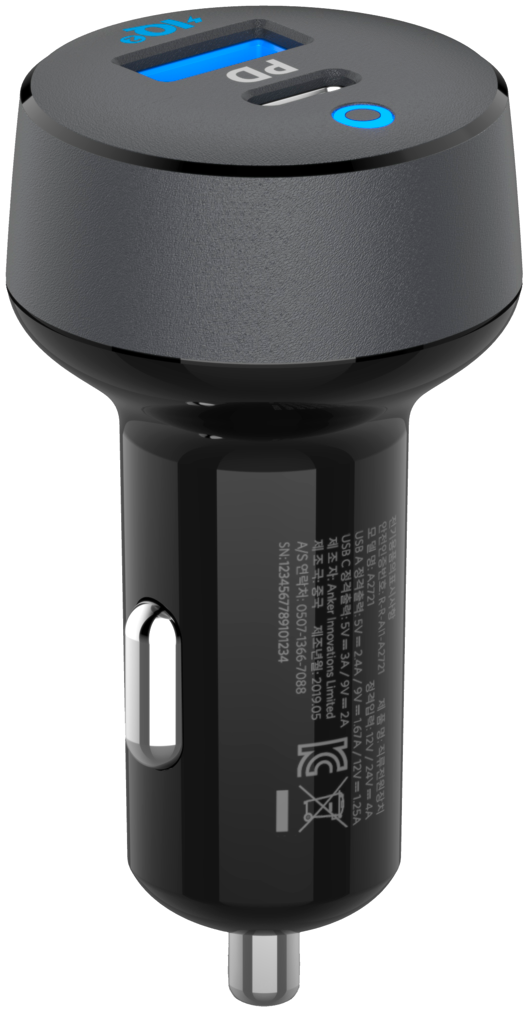 Автомобильная зарядка Anker PowerDrive PD 2 Car Charger 30W USB/USB-C A2720011