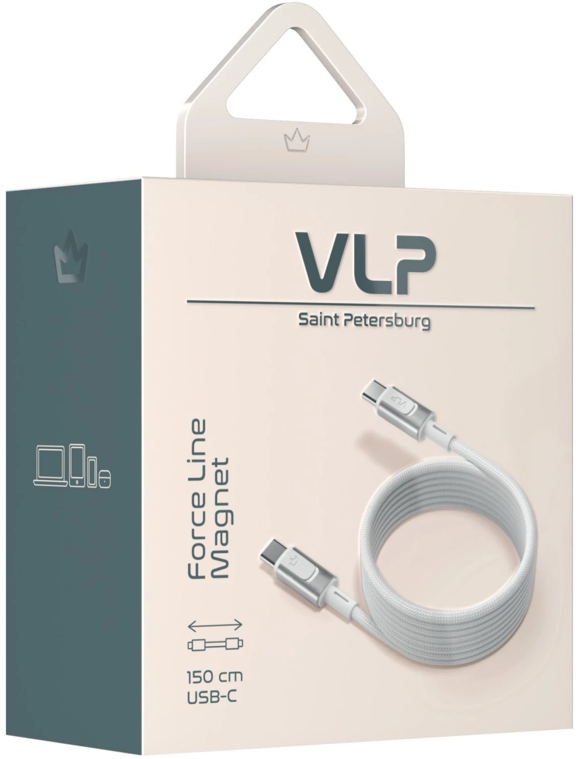 Кабель VLP Force Line Magnet Type-C to Type-C 100W 1.5m белый