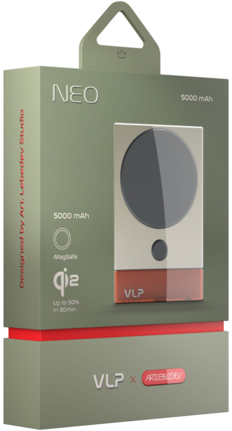 Портативный аккумулятор VLP NEO MagSafe 5000 mAh 3A серый