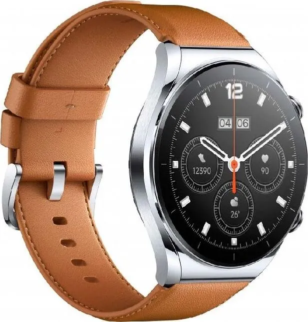 Смарт-часы Xiaomi Watch S1 серебристый с коричневым ремешком ЕСТ