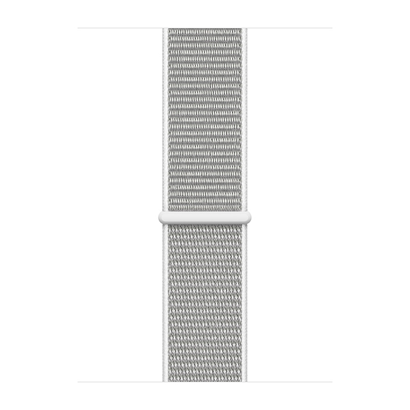 Смарт-часы Apple Watch Series 4 44mm серебристый с белым ремешком 