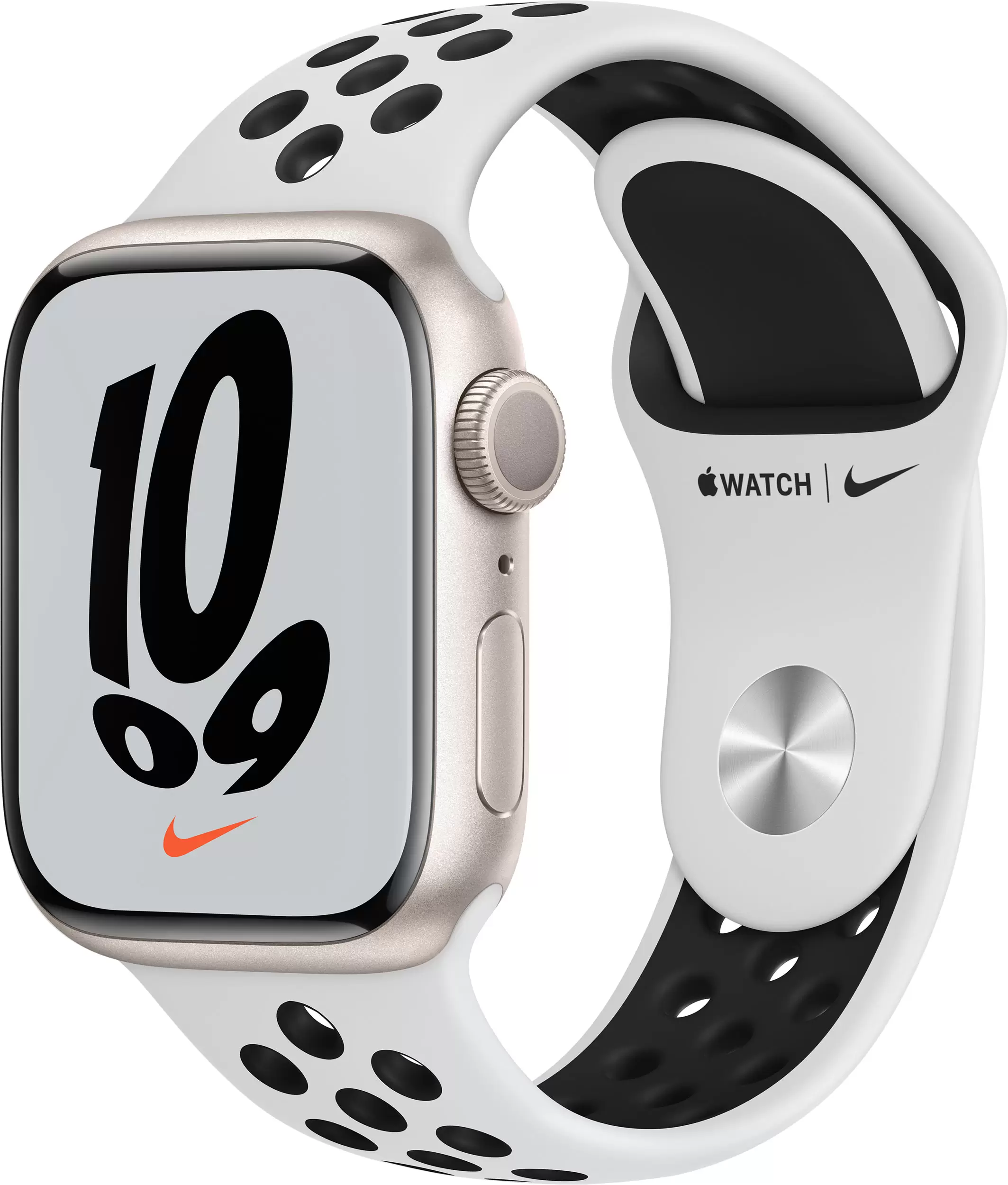 Смарт-часы Apple Watch Series 7 Nike 41mm серый с белым ремешком