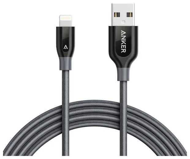 Кабель Anker PowerLine+ Lightning-USB 0.9m серый