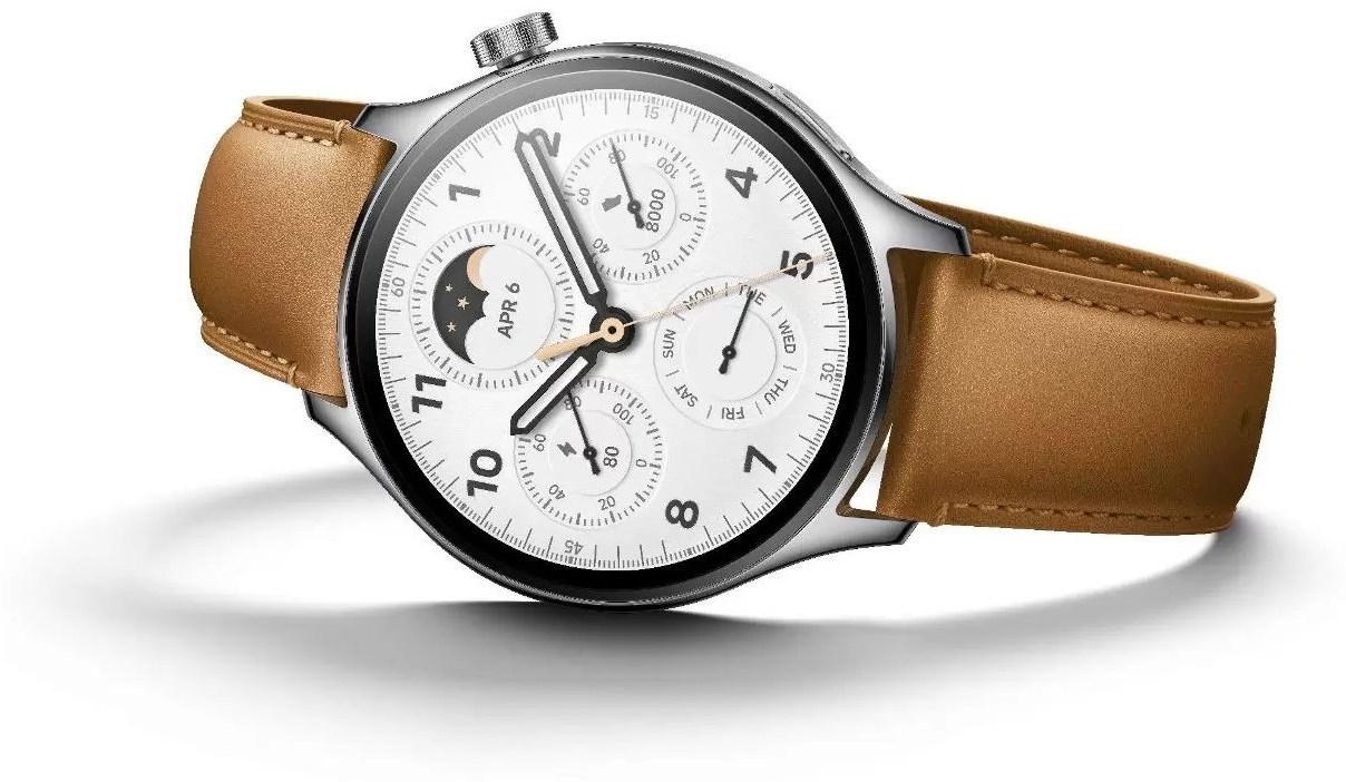 Смарт-часы Xiaomi Watch S1 Pro серебристый с коричневым ремешком BHR6417GL