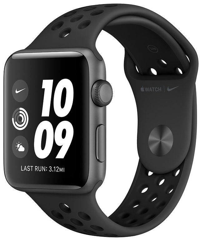 Смарт-часы Apple Watch Series 3 Nike 38mm серый с черным ремешком