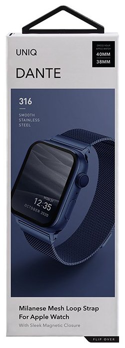 Ремешок Uniq Dante для Apple Watch 38/40/41mm темно-синий DANBLU