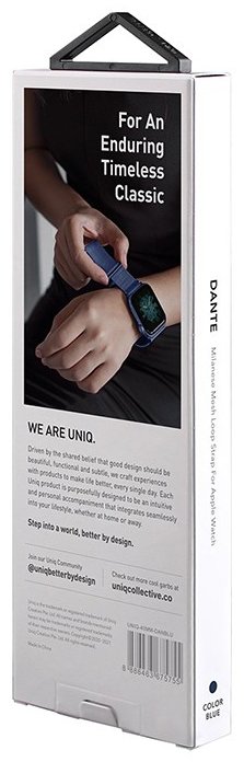 Ремешок Uniq Dante для Apple Watch 38/40/41mm темно-синий DANBLU