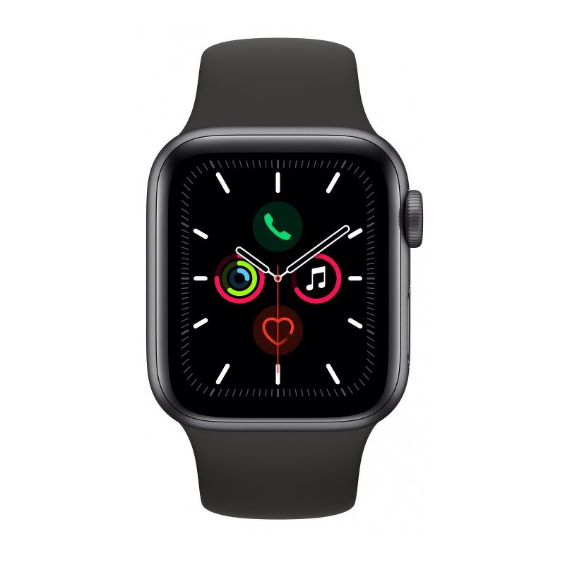 Смарт-часы Apple Watch Series 5 44mm серый с черным ремешком