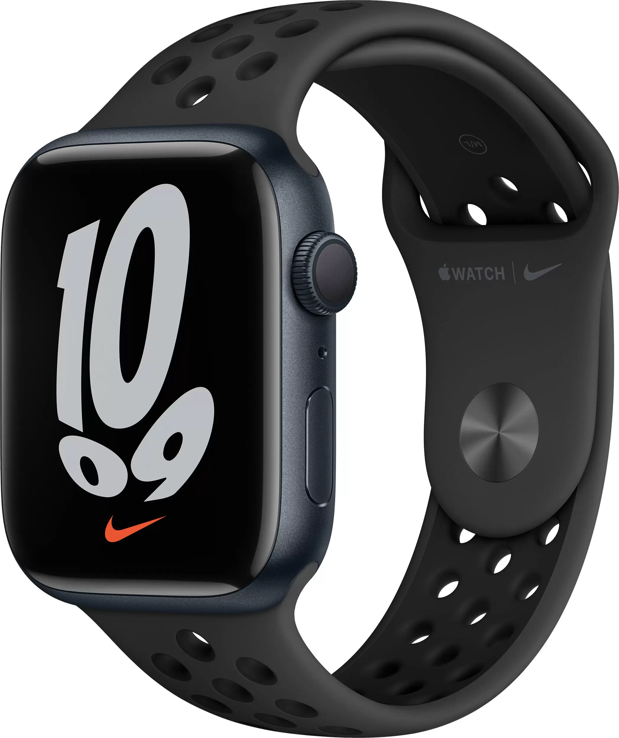 Смарт-часы Apple Watch Series 7 Nike 45mm черный с черным ремешком