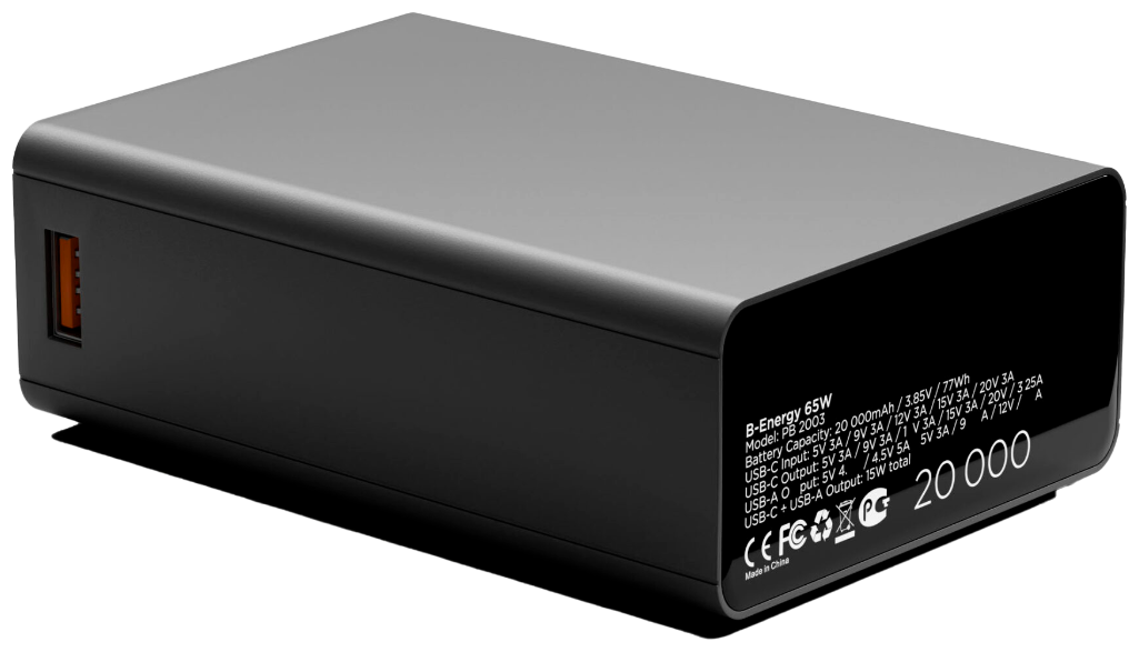 Портативный аккумулятор VLP B-Energy 20000 mAh 65W серый