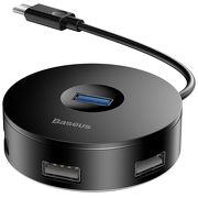 USB-концентратор Baseus round box Type-C HUB (CAHUB-G) черный