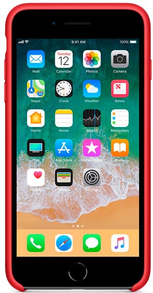 Чехол для смартфона Apple iPhone 8 Plus Silicone Case красный