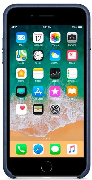 Чехол для смартфона Apple iPhone 8 Plus Leather Case синий