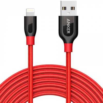 Кабель Anker PowerLine+ Lightning to USB 3m красный A8123H91