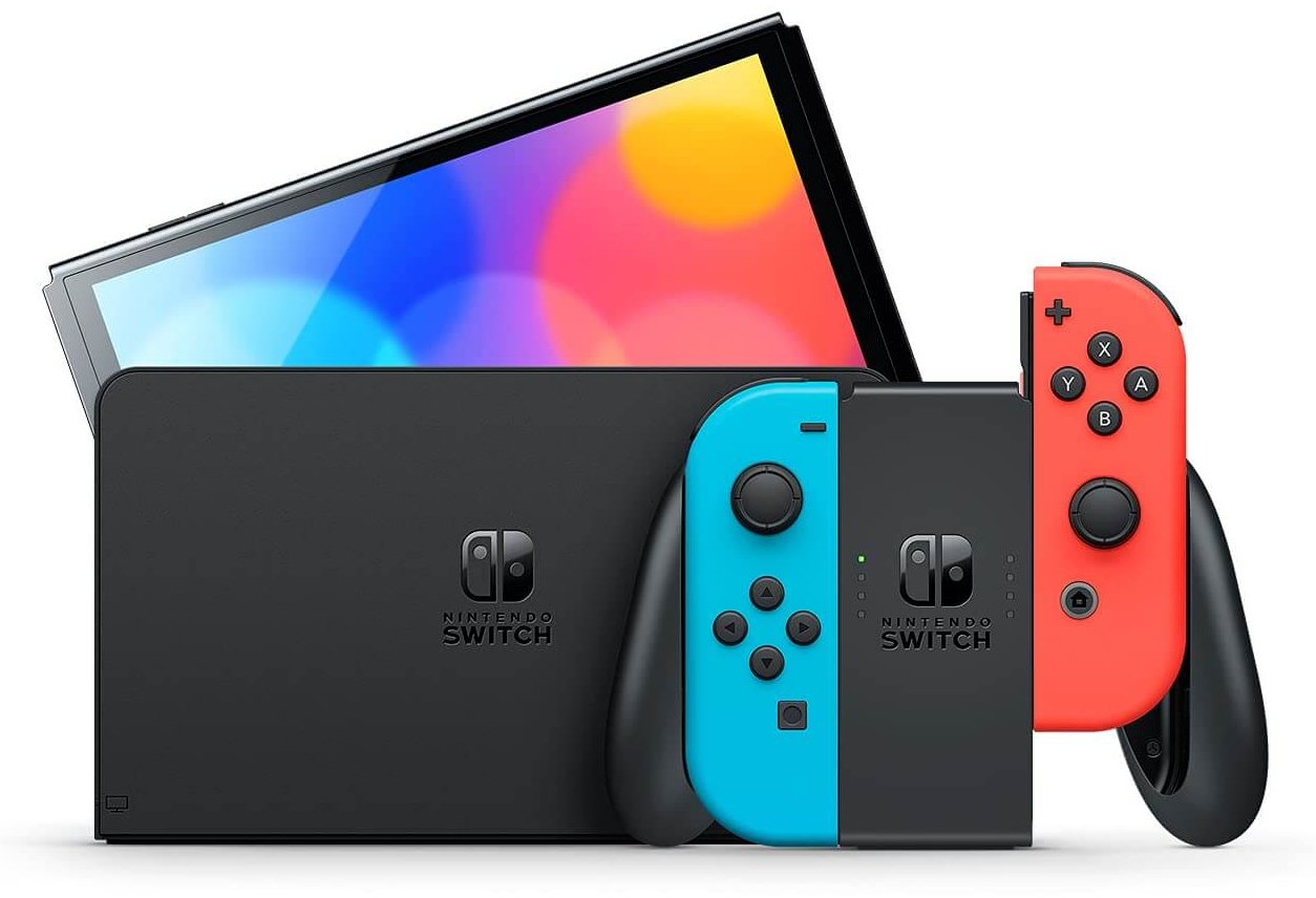 Игровая приставка Nintendo Switch OLED 64 ГБ красно-синий 