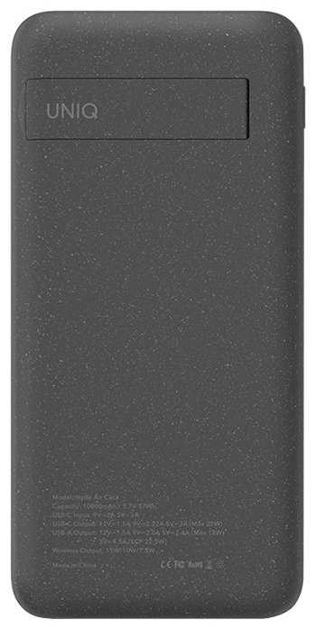 Портативный аккумулятор Uniq Hydeair click wireless 15/20W 10000 mAh серый