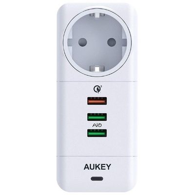Адаптер питания Aukey USB Wall Socket 1AC+3USB белый