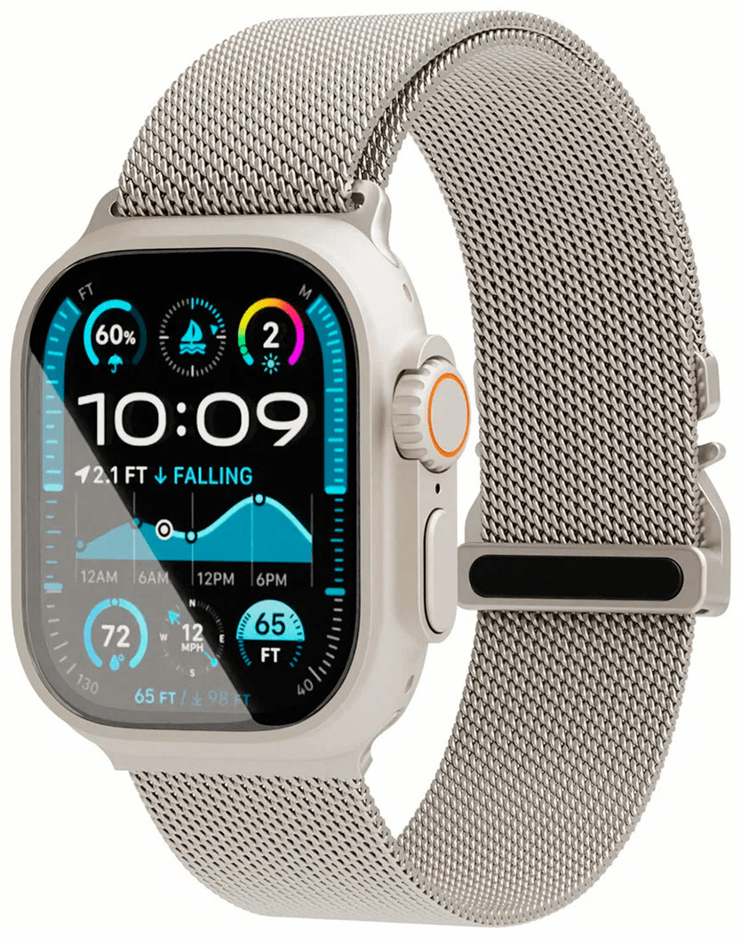 Ремешок VLP Milanese Band Pro для Apple Watch 42/44/45/49mm титановый серый