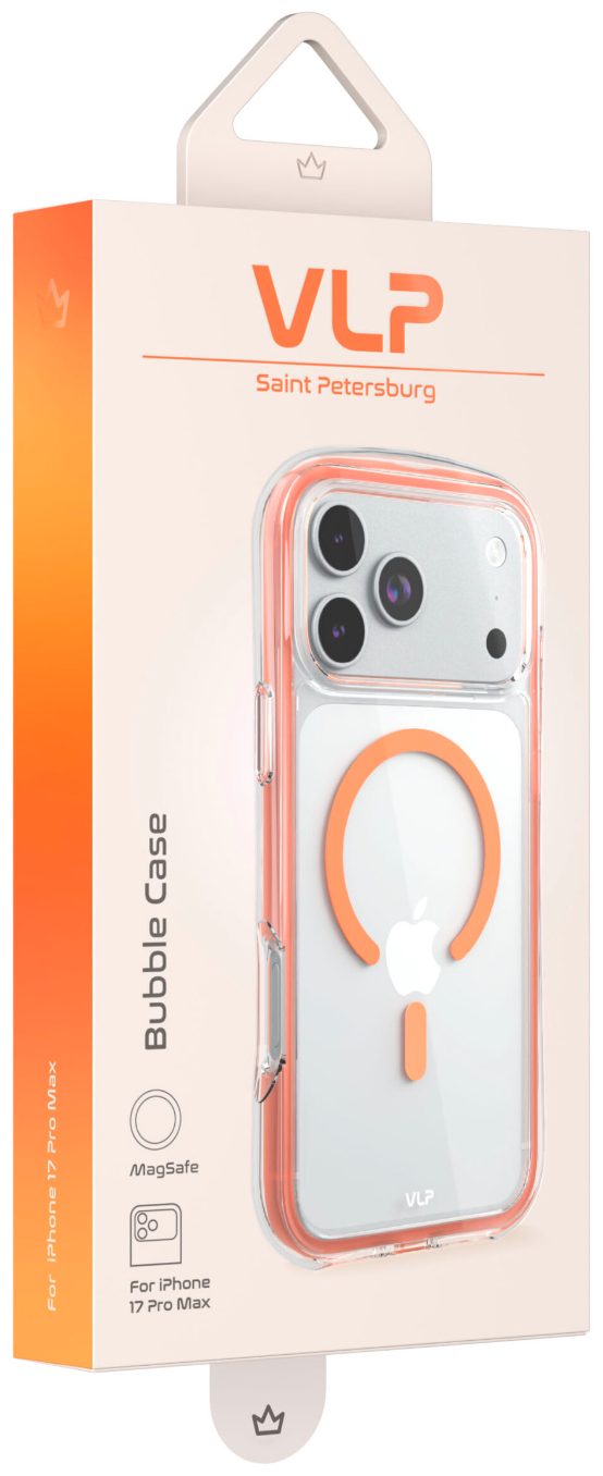 Чехол для смартфона VLP Bubble Case Apple iPhone 17 Pro Max MagSafe оранжевый