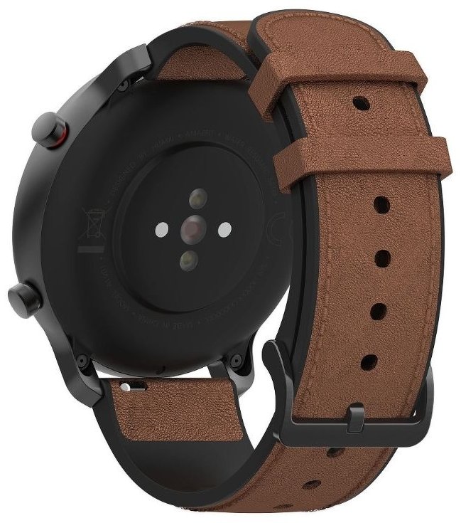Смарт-часы Amazfit GTR 47mm черный с коричневым ремешком