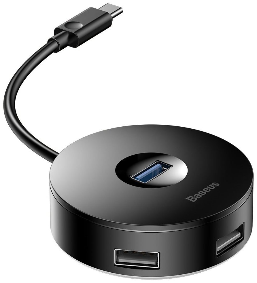 USB-концентратор Baseus round box Type-C HUB (CAHUB-G) черный