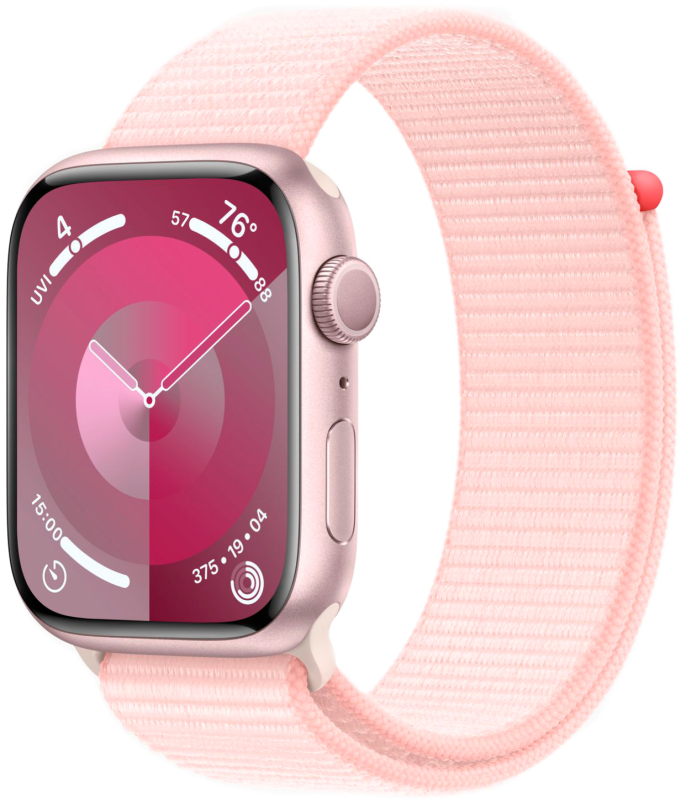Смарт-часы Apple Watch Series 9 41mm розовый с розовым Sport Loop ремешком
