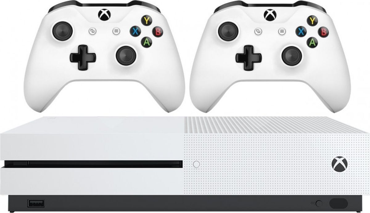 Игровая приставка Microsoft Xbox One S 1 ТБ белый + 2-й геймпад