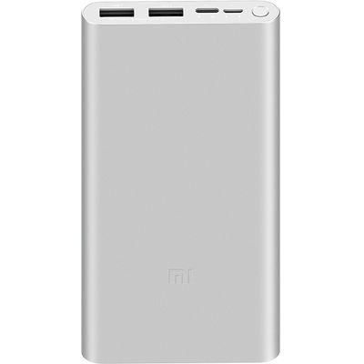 Портативный аккумулятор Xiaomi Mi Power Bank 3 10000 mAh серебристый (PLM13ZM)