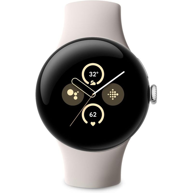Смарт-часы Google Pixel Watch 2 серебристый с бежевым ремешком