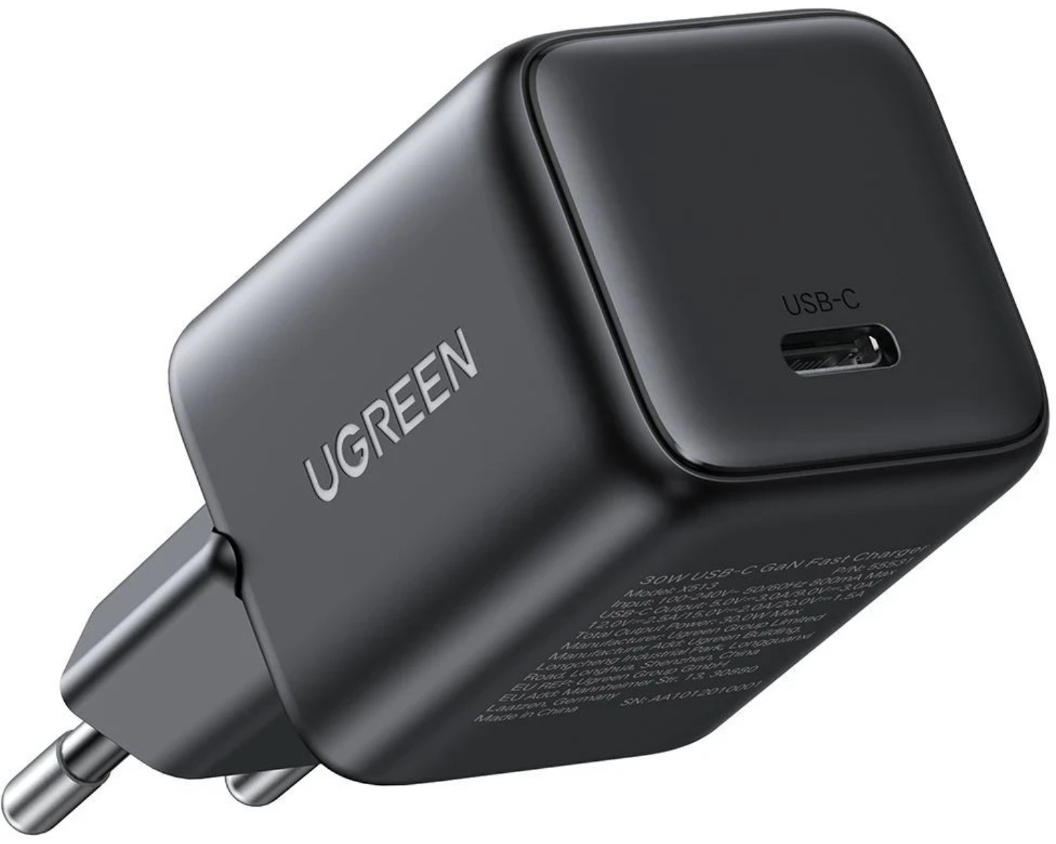 Адаптер питания UGREEN X513 30W USB-C GaN Fast Charger черный
