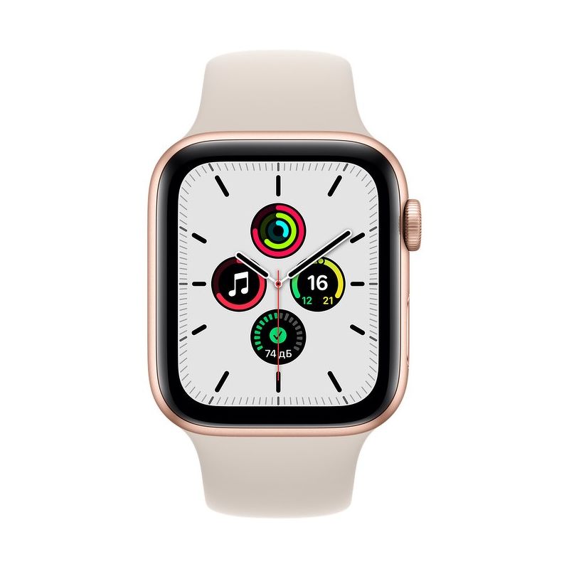 Смарт-часы Apple Watch SE 44mm золотистый с бежевым ремешком
