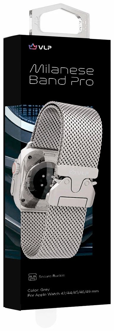 Ремешок VLP Milanese Band Pro для Apple Watch 42/44/45/49mm титановый серый