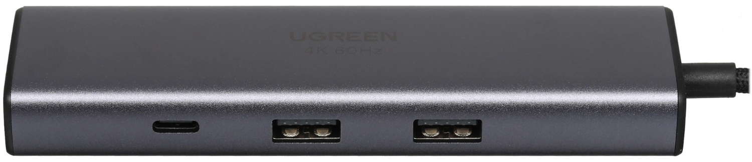 USB-разветвитель UGREEN CM512 USB-C to HDMI+2*USB 3.2 A+1*USB 3.2 C+RJ45+PD Power Converter серый
