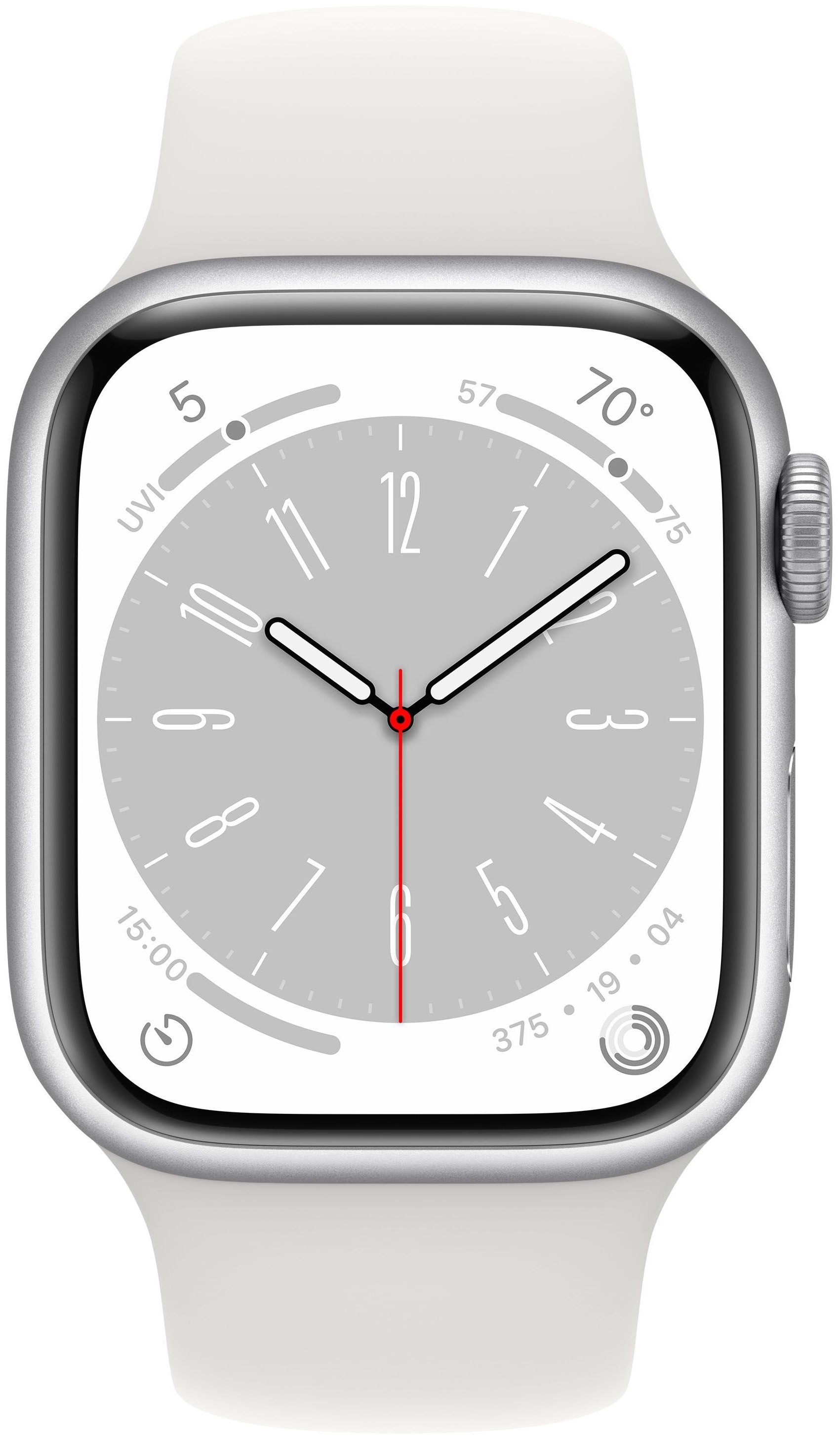 Смарт-часы Apple Watch Series 8 41mm серебристый с белым ремешком