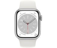 Смарт-часы Apple Watch Series 8 41mm серебристый с белым ремешком