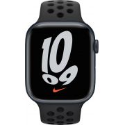 Смарт-часы Apple Watch Series 7 Nike 45mm черный с черным ремешком