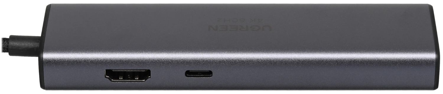USB-разветвитель UGREEN CM512 USB-C to HDMI+2*USB 3.2 A+1*USB 3.2 C+RJ45+PD Power Converter серый