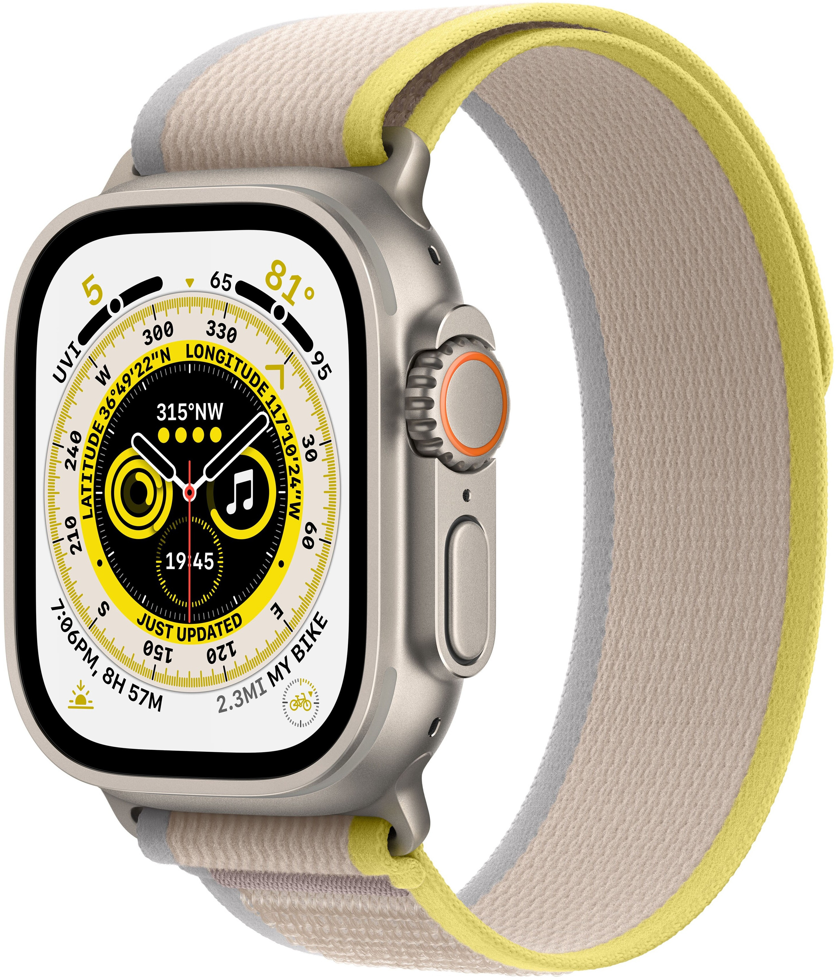 Смарт-часы Apple Watch Ultra 49mm титан с желтым Trail ремешком