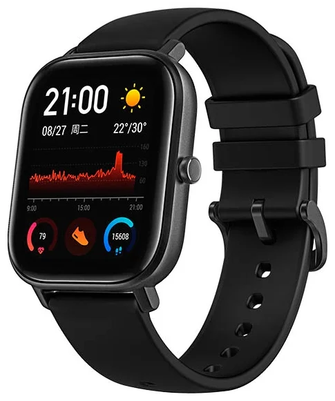 Смарт-часы Amazfit GTS черный с черным ремешком