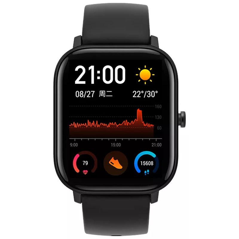 Смарт-часы Amazfit GTS черный с черным ремешком