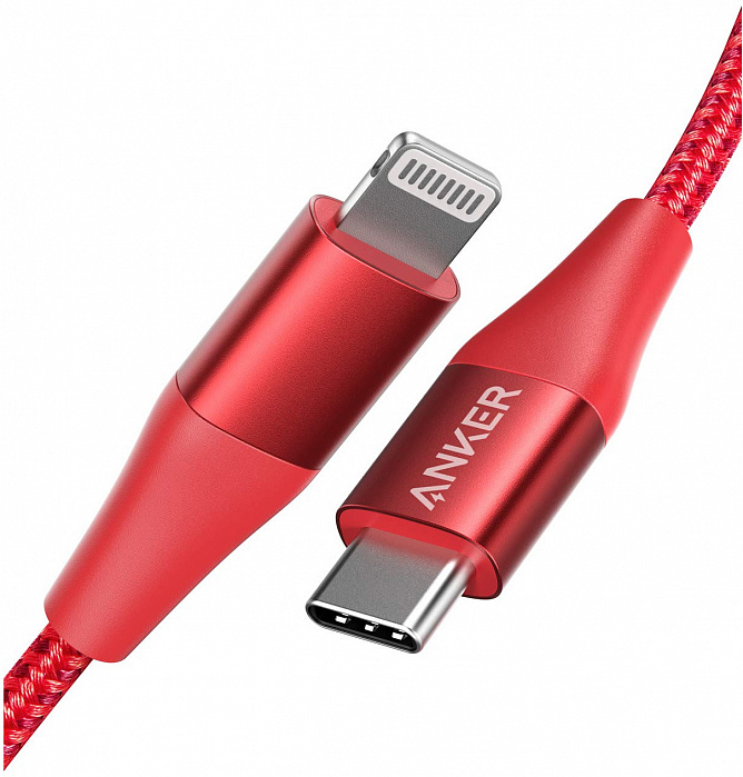 Кабель Anker PowerLine+ II USB-C to Lightning 1.8m красный A8653H91
