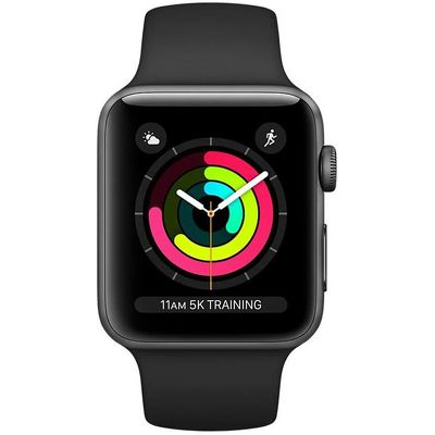 Смарт-часы Apple Watch Series 3 38mm серый с черным ремешком