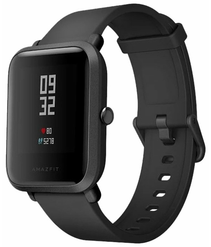 Смарт-часы Amazfit Bip черный с черным ремешком