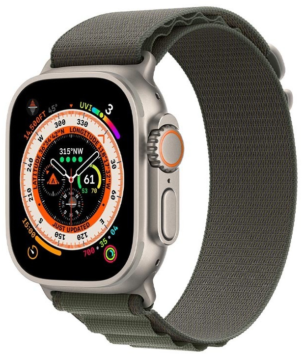 Смарт-часы Apple Watch Ultra 49mm титан с зеленым Alpine ремешком
