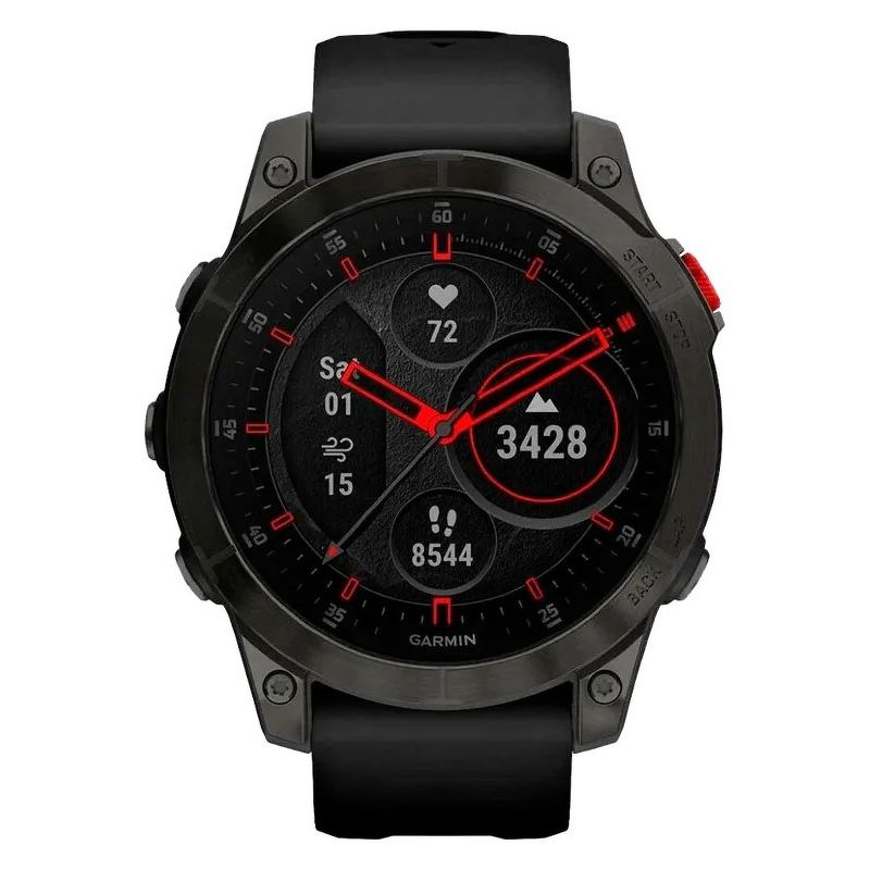 Смарт-часы Garmin Epix (Gen 2) Sapphire Edition 47мм черный с черным ремешком