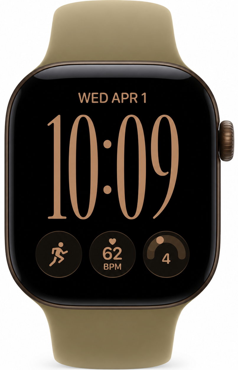 Смарт-часы Apple Watch Series 12 42mm бронзовый с зеленым ремешком