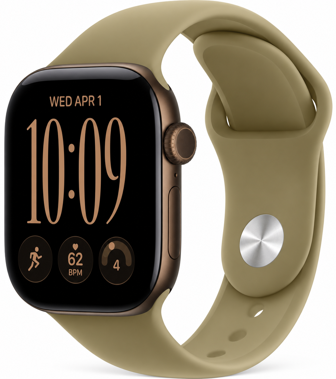 Смарт-часы Apple Watch Series 12 46mm бронзовый с зеленым ремешком