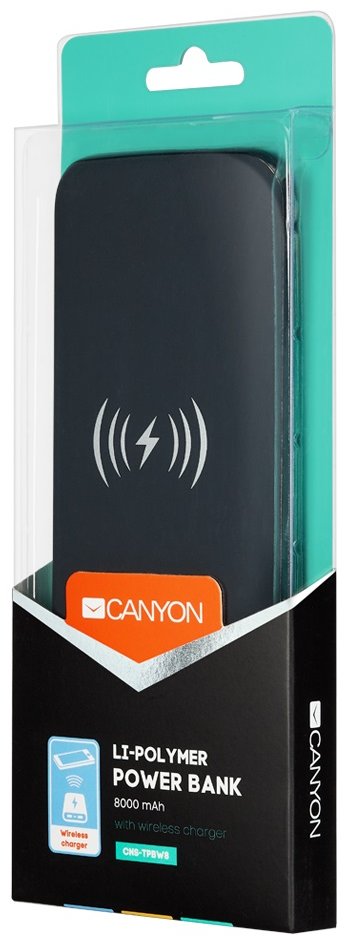Портативный аккумулятор Canyon CNS-TPBW8 8000 mAh черный